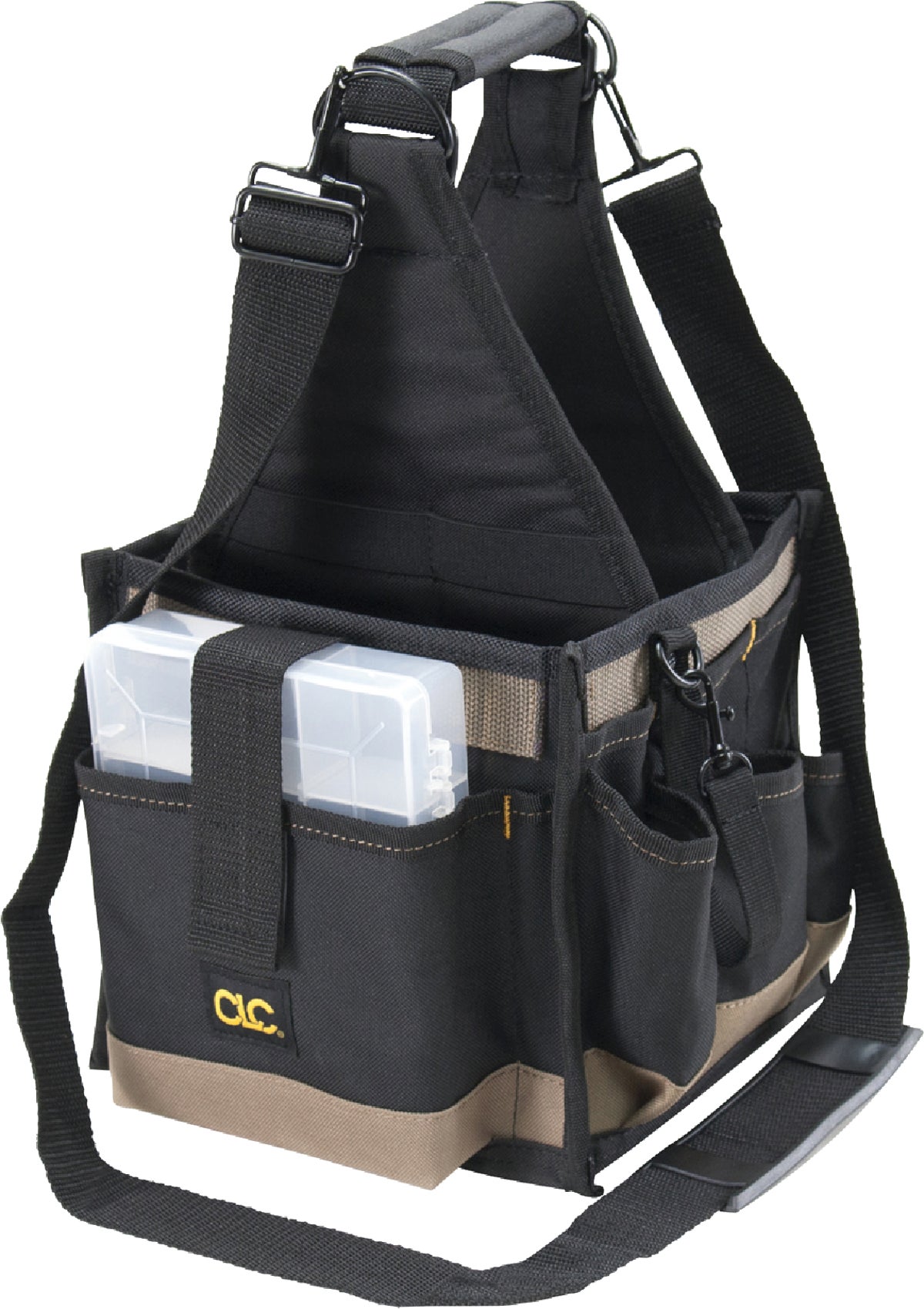 CLC 25-Pocket Electrical Maintenance Tool Tote Black W Tan