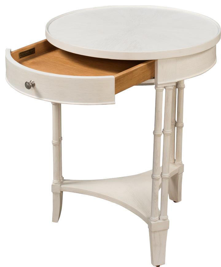 Side Table SARREID Traditional Antique Round Tripod Working White   Asian   Side Tables And End Tables   by EuroLuxHome  Houzz