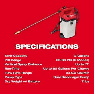 MW M12 12-Volt 2 Gal. Lithium-Ion Cordless Handheld Sprayer Kit and M12 FUEL 8 in. Hedge Trimmer Combo Kit 2528-21G2-2533-21