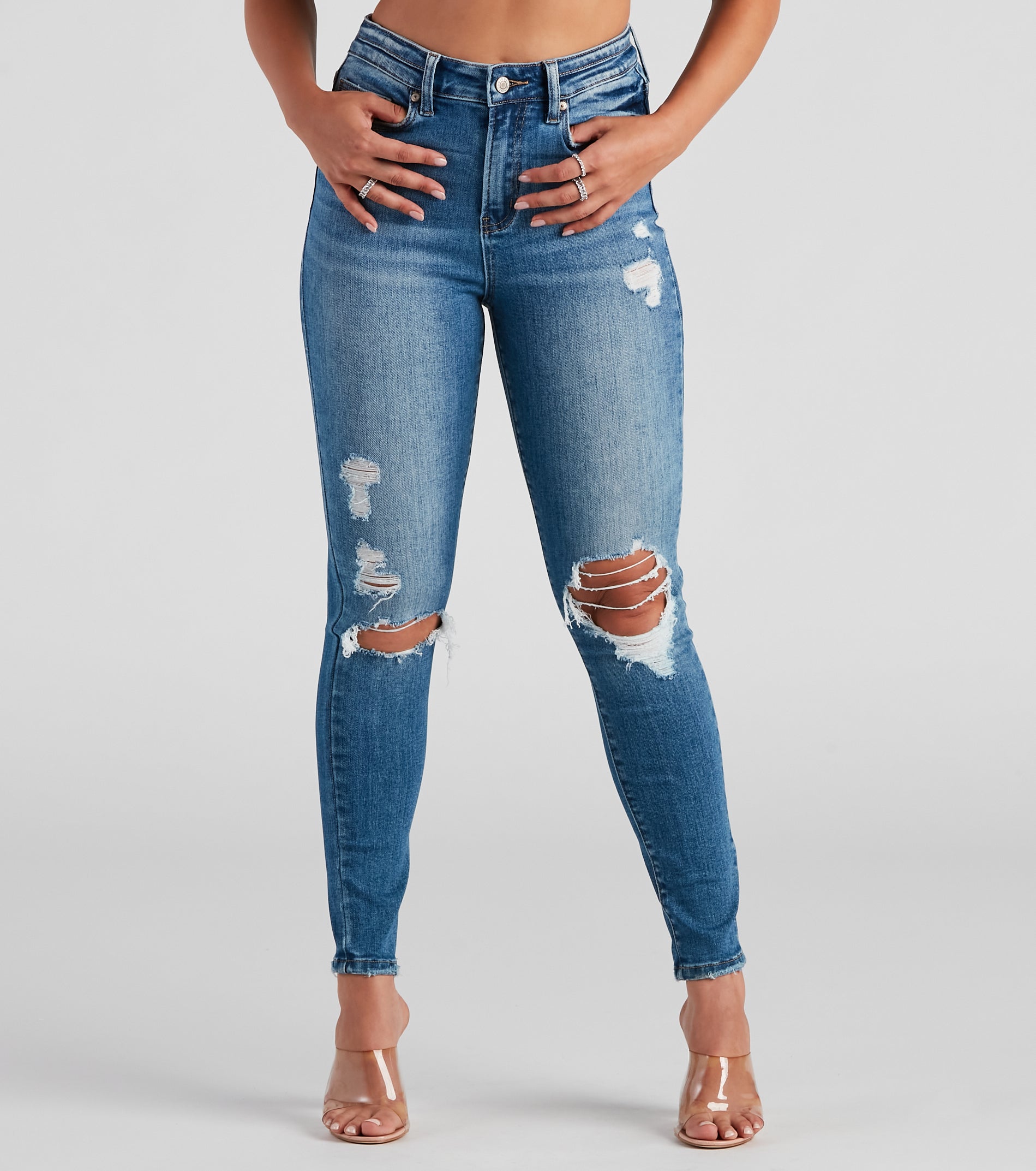 Harper Mid-Rise Skinny Denim Jeans