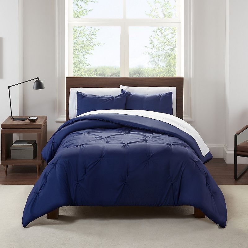 Serta? Simply Clean Antimicrobial Pleated 3-Piece Comforter Set with Shams