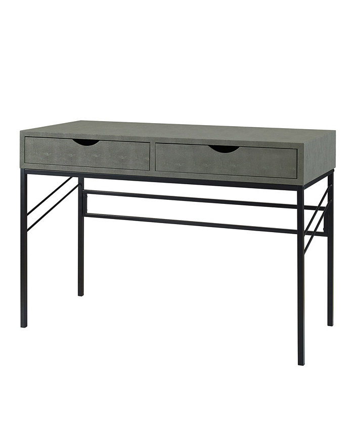 Walker Edison Faux Shagreen 2 Drawer Desk