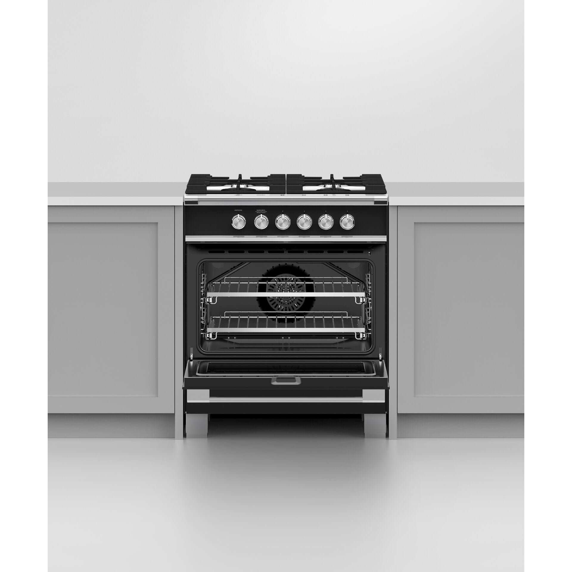 Fisher & Paykel 30-inch Freestanding Gas Range with AeroTech? Technology OR30SCG4B1