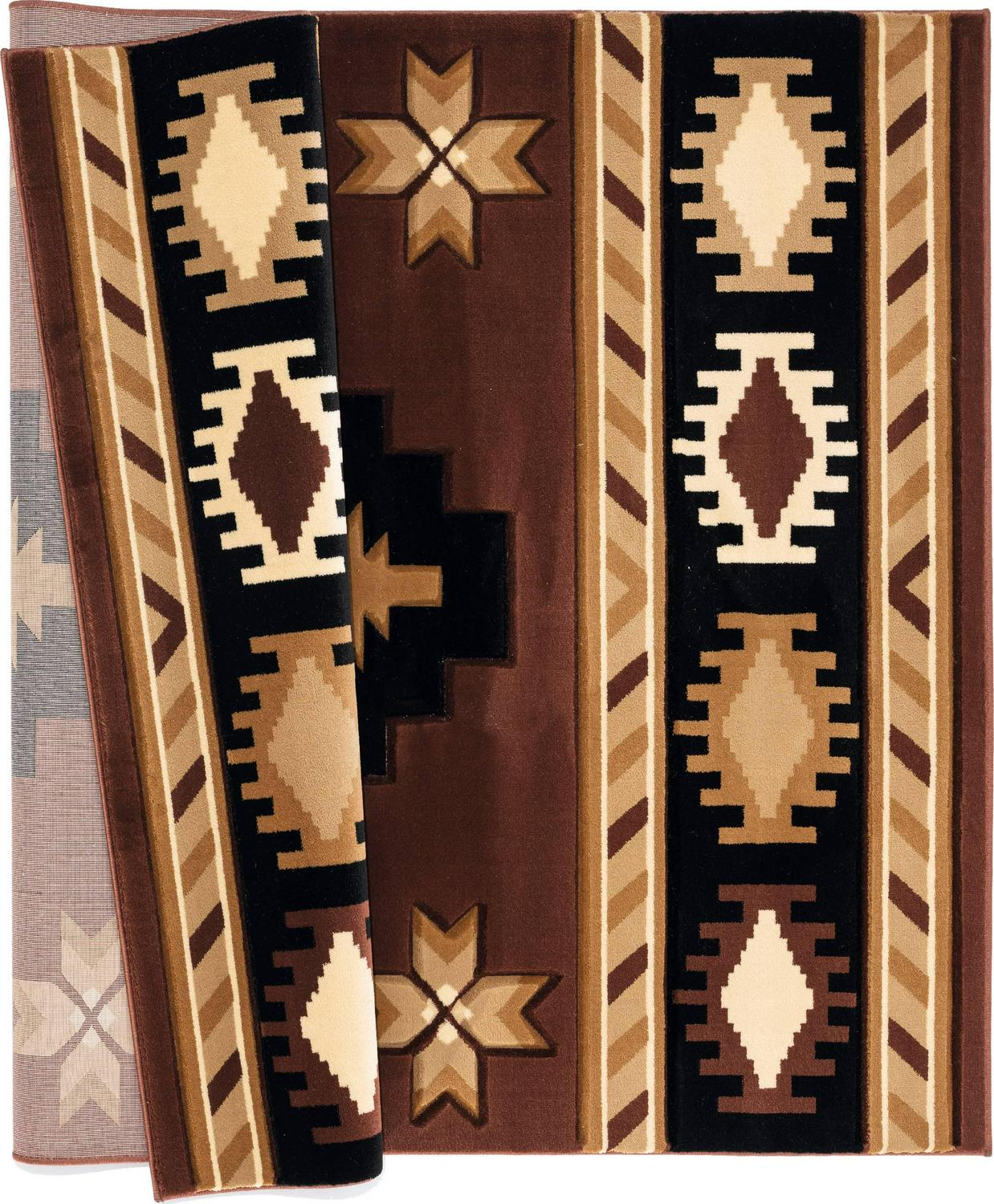 United Weavers Drachma Volos Southwestern Geometric Runner Rug， Brown， 27 x 74