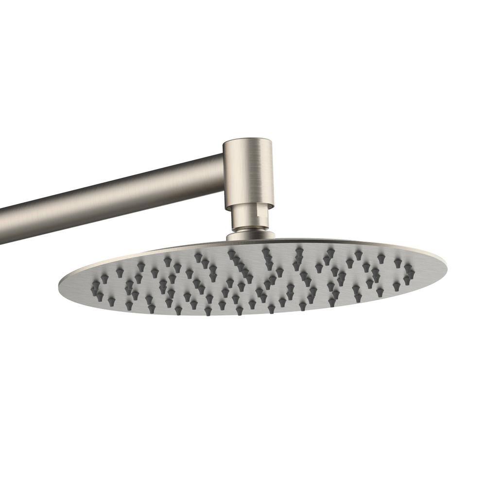 PULSE Showerspas Atlantis 3-Spray Patterns with 2.5 GPM 10 in. Wall Mounted Dual Shower Heads with Body Jets in Brushed Nickel 1059-BN