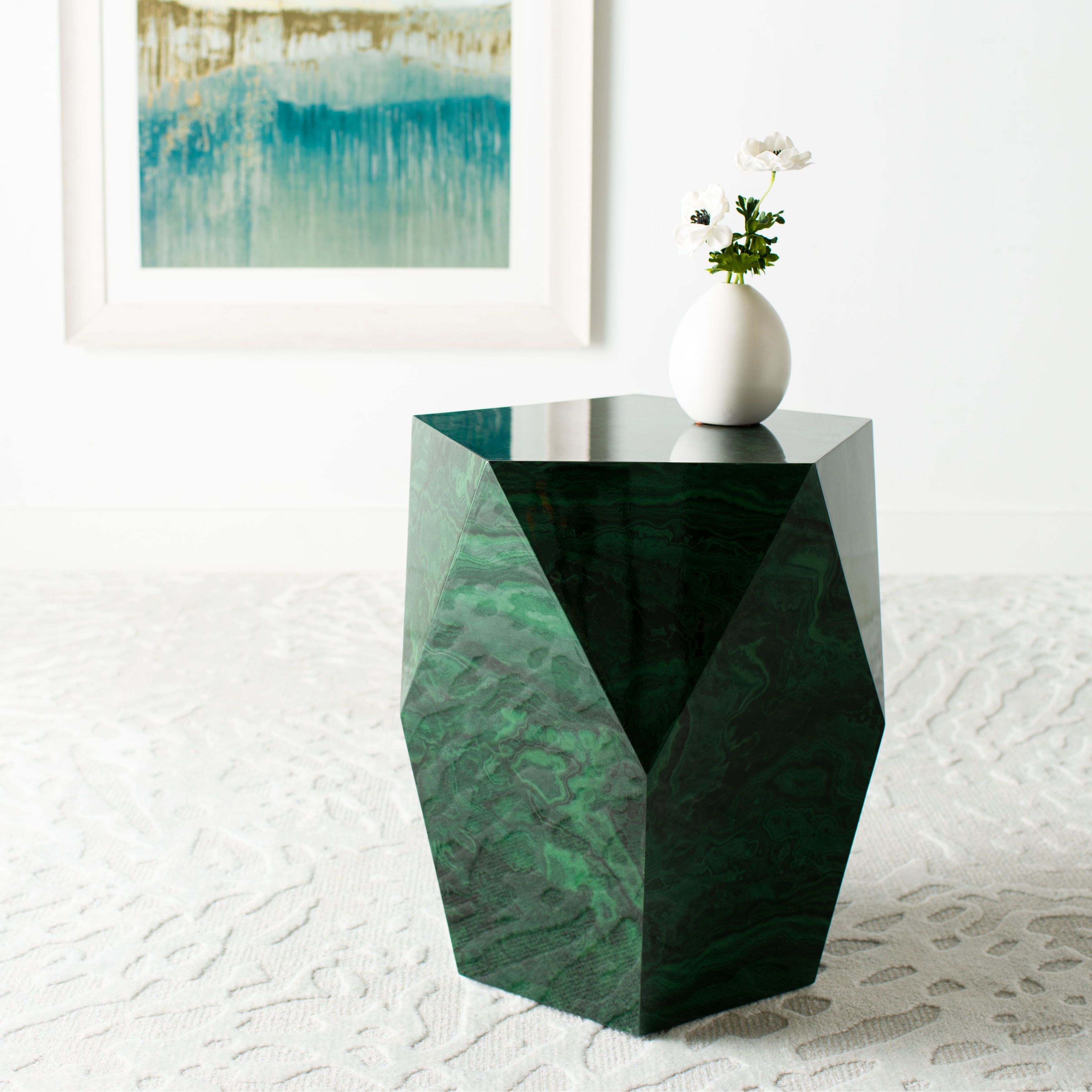 SAFAVIEH Couture Venus Malachite End Table - 18.1