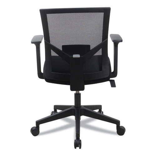 Workspace by Alera Mesh Back Fabric Task Chair， Supports Up to 275 lb， 17.32 to 21.1 Seat Height， Black Seat， Black Back (WS42B17)