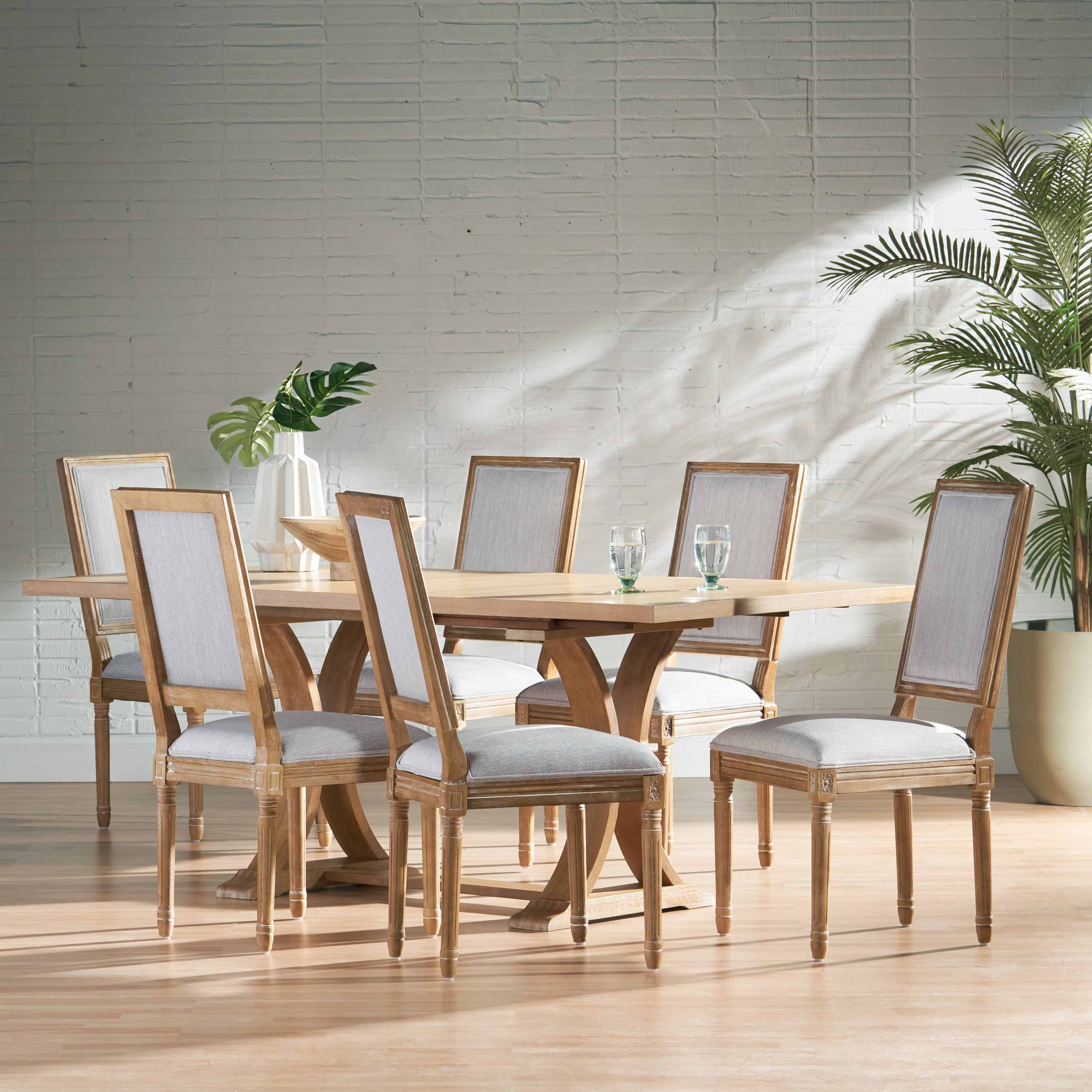 Beckstrom French Country Wood 7-Piece Expandable Dining Set