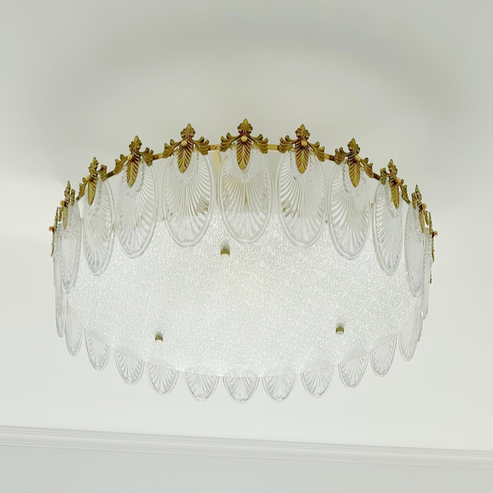 Decorative Pattern Glass Round Chandelier