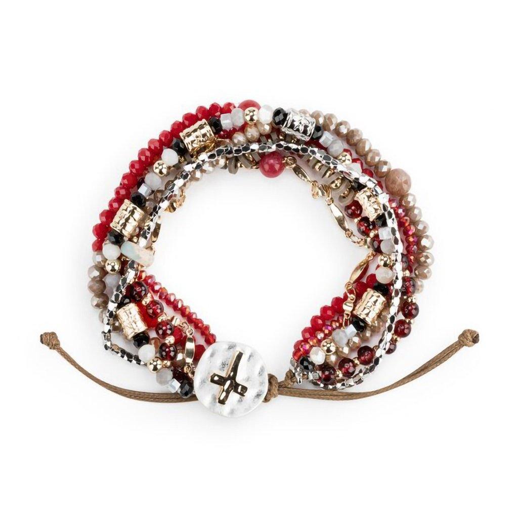 DEMDACO  Beaded Prayer Bracelet - Garnet