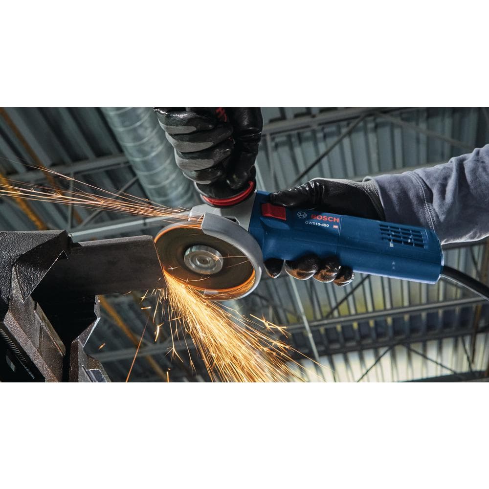 Bosch Corded 4-1/2 in. 10 Amp Ergonomic Angle Grinder with Paddle Switch GWS10-450