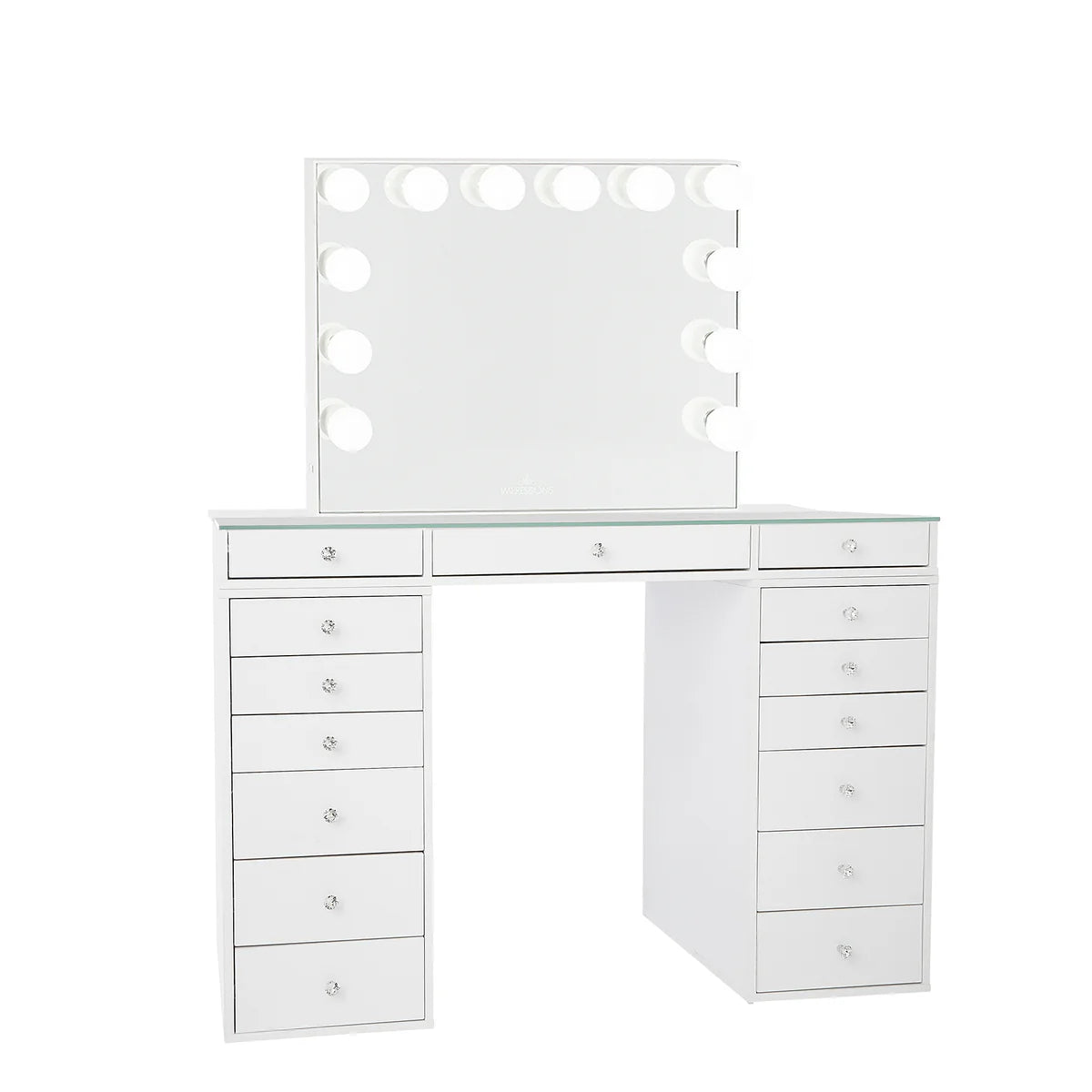 IVFT-SSPL26DR-WHT2-N | SlayStation® Plus 2.0 Tabletop + Vanity Mirror + 6 Drawer Units Bundle