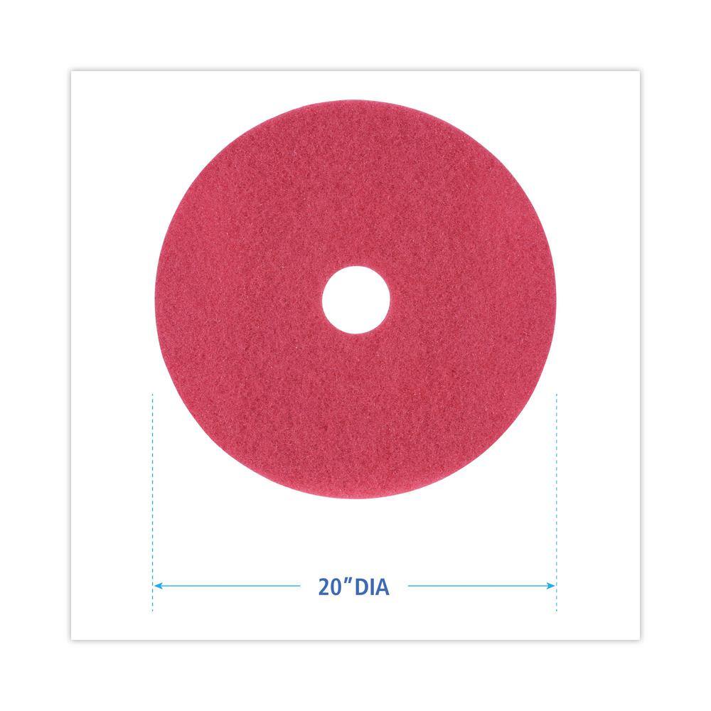 Boardwalk Buffing Floor Pads 20 in. Dia Red (5-Carton) BWK4020RED