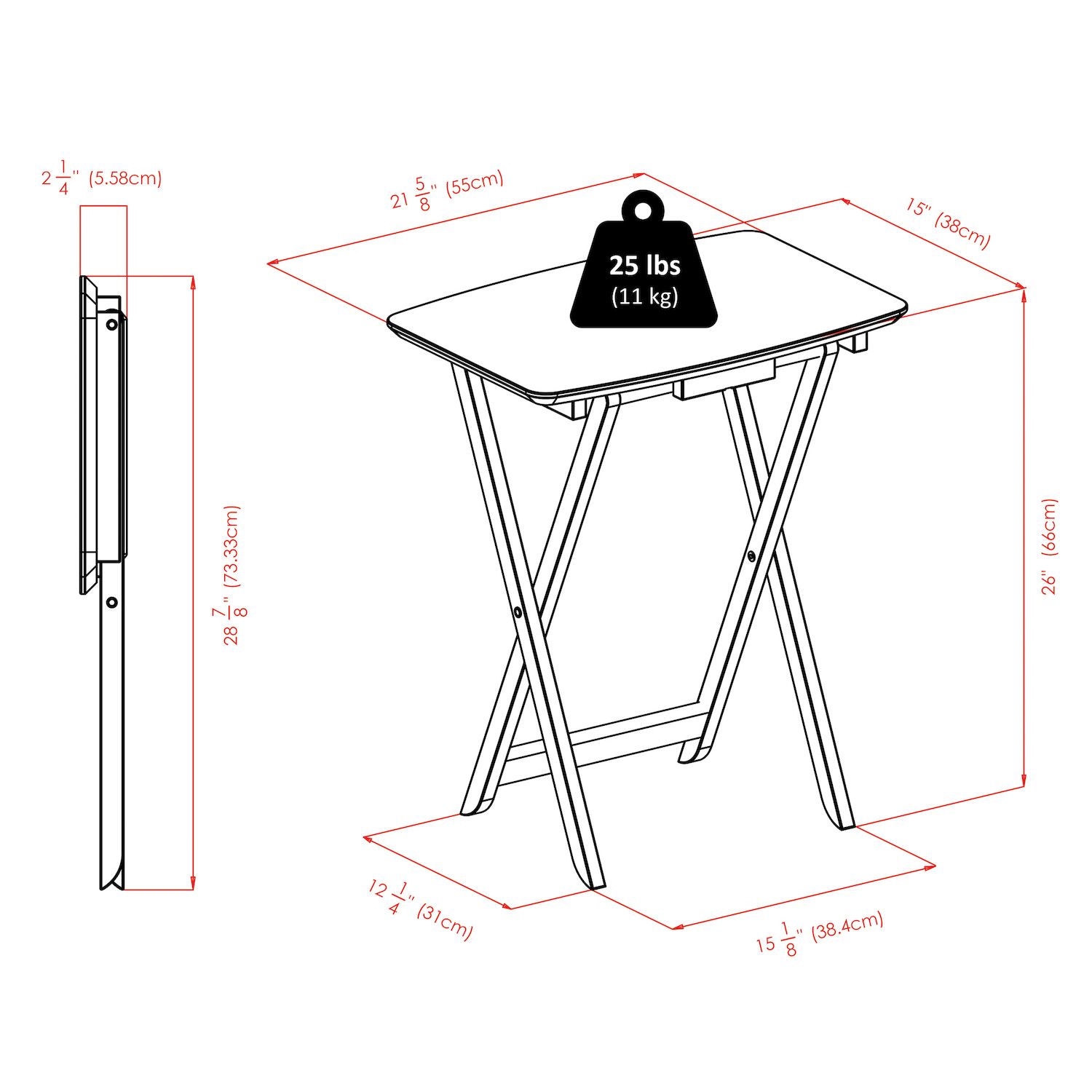 Winsome Darlene Snack Tray Table 2-piece Set