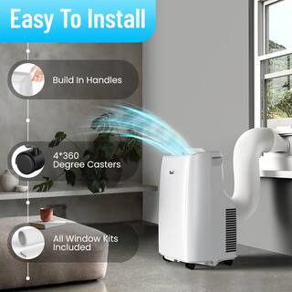 Edendirect 10000 BTU (6300 BTU DOE) Portable Air Conditioner Cools 250 sq.ft. with Dehumidifier with Remote in White TCLRY23061301