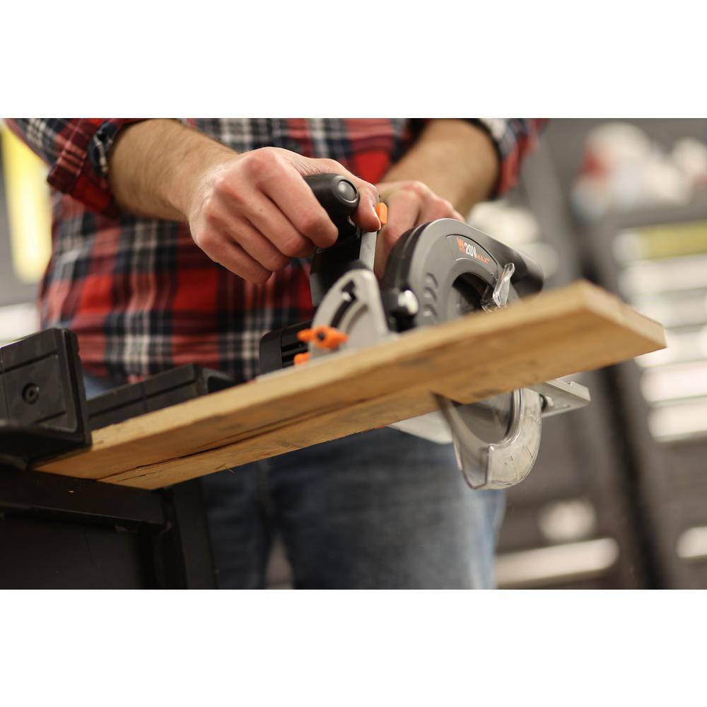 WEN 20-Volt Max 6.5 in. Cordless Circular Saw with 4.0 Ah Lithium-Ion Battery and Charger 20625