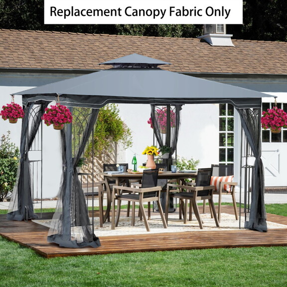 13X10 ft Patio Double Roof Gazebo Replacement Cano...