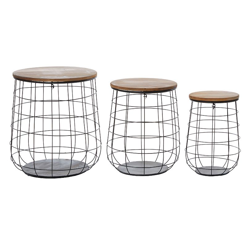 Stella and Eve Storage Basket End Table 3-piece Set