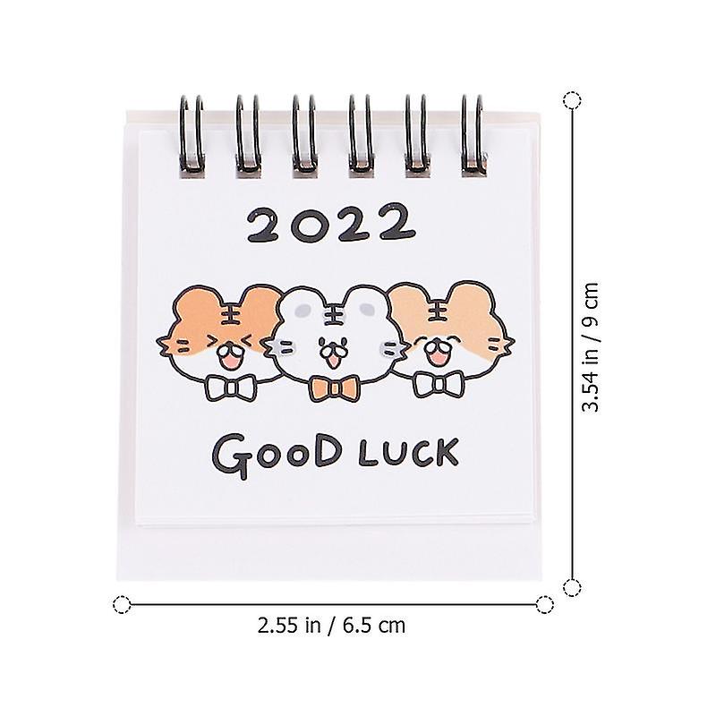 4 Pcs Portable 2022 Mini Calendar With Lovely Tiger Style For Desktop Office And Home