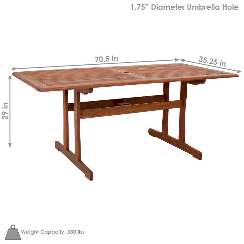 Ultimate Patio 6-Foot Meranti Wood Outdoor Dining Table