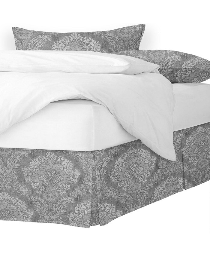 6ix Tailors Fine Linens Ophelia Gray Platform Bed Skirt King 15