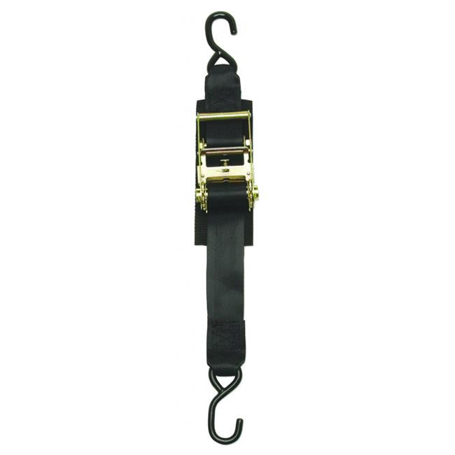 Boat Buckle F14206 2.0 in. x 2 ft. Heavy Duty Ratchet Transom Tie- Downs&#44; Black - Set of 2