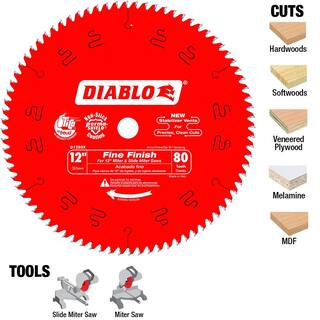 DIABLO 12 in. x 80-Tooth Fine Finish Circular Saw Blade D1280X