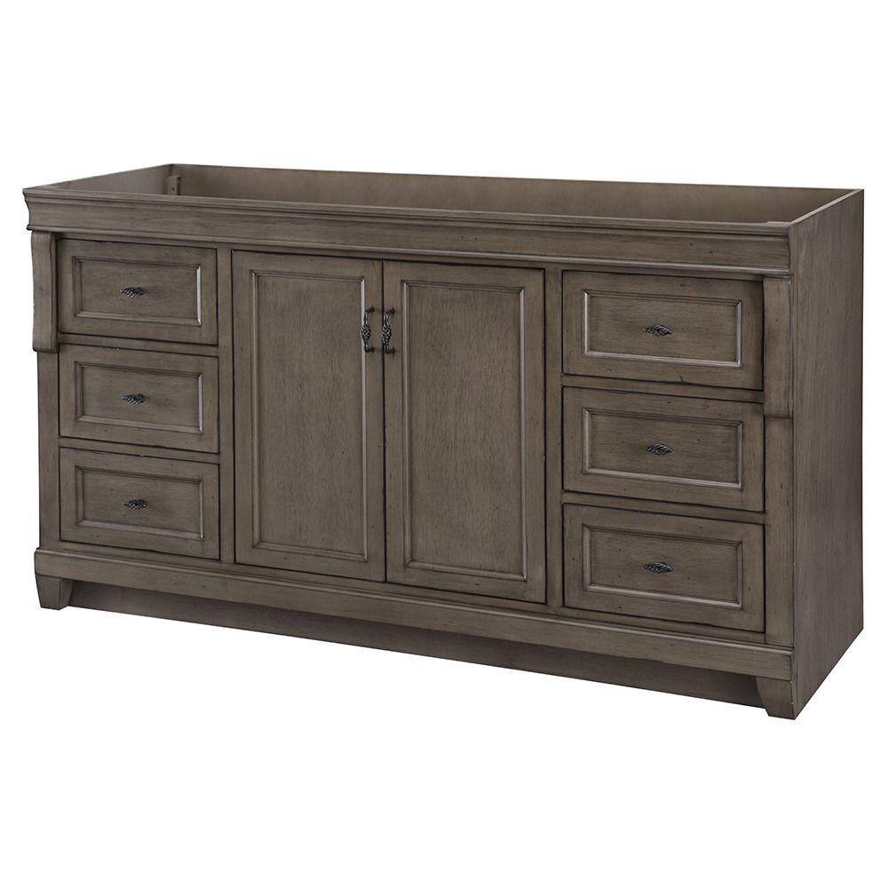 Home Decorators Collection Naples 60 in. W Bath Vanity Cabinet Only in Distressed Grey for Single Bowl NADGA6022DS