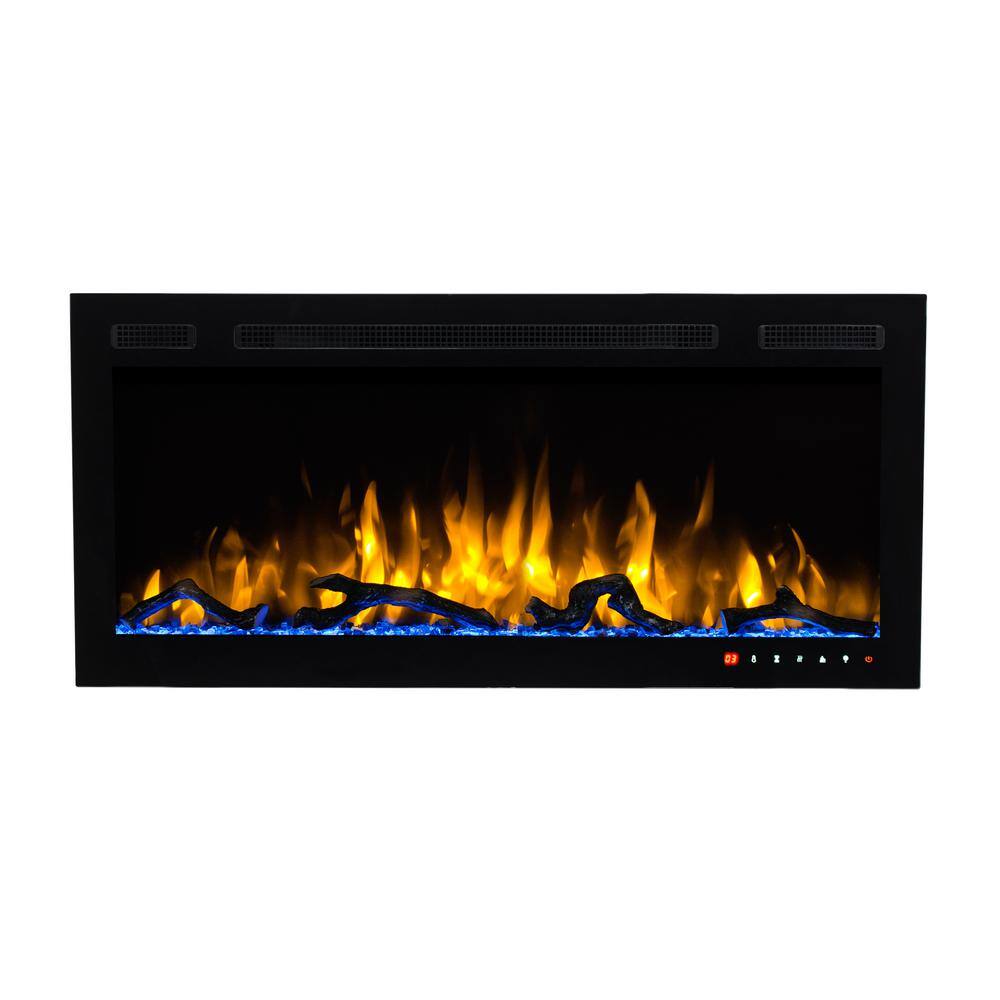 BLUEGRASS LIVING Slimline 36 Inch Wall Mount and Recessed Electric Fireplace 140282