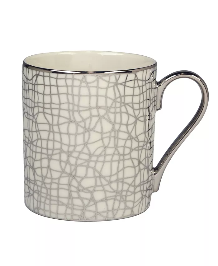 Certified International Mosaic Silver-Tone Plated 16 oz Can Mugs Set of 6