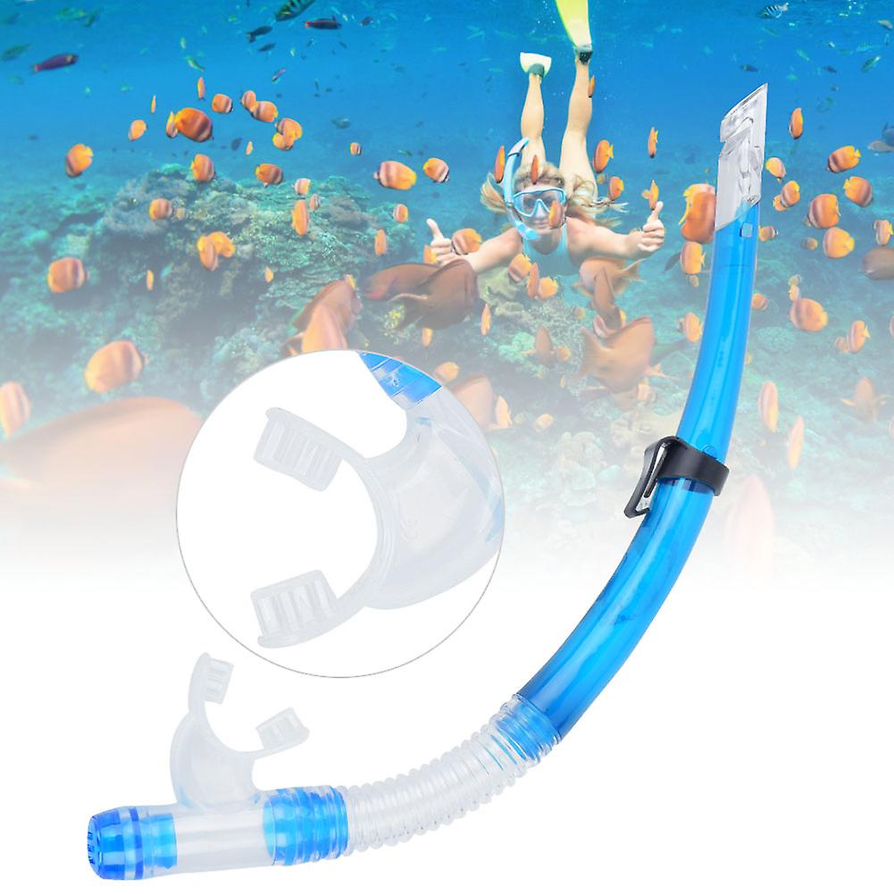 Professional Diving Snorkeling Breathing Tube Semi Dry Diving Swimming Equipment(transparent Blue )