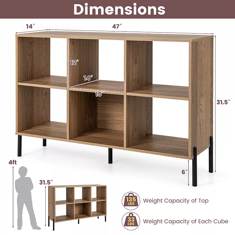 Open-Back Bookshelf with Drawer for Study