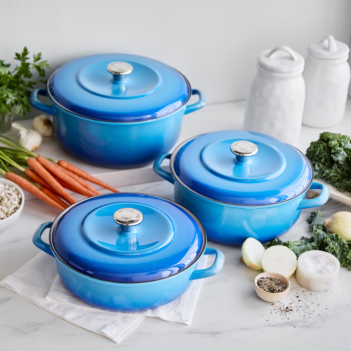 Merten & Storck Enameled Iron 1873 Dutch Oven, 5.3-Quart | Azure Blue