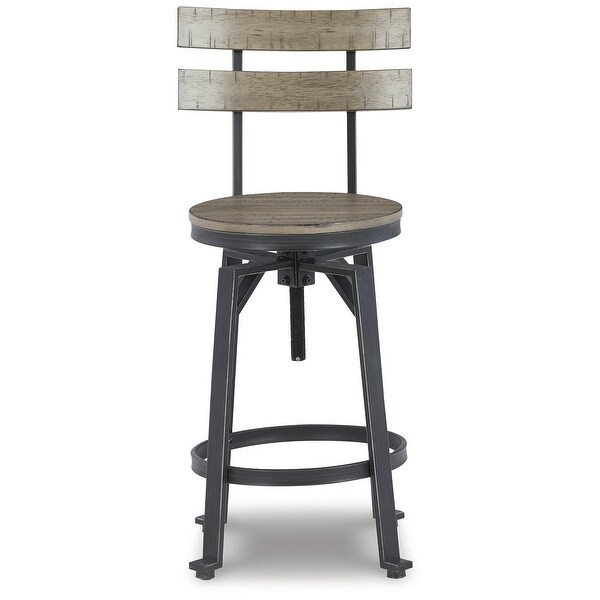 Signature Design by Ashley Lesterton Adjustable Height Swivel Barstool (Set of 2)