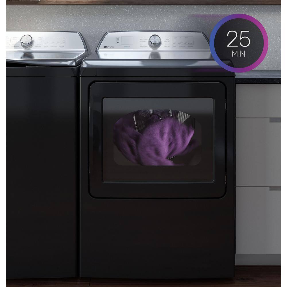 GE Profile Smart 7.3 cu. ft. Electric Dryer in Sapphire Blue with Fabric Refresh Sanitize Steam ENERGY STAR PTD90EBPTRS