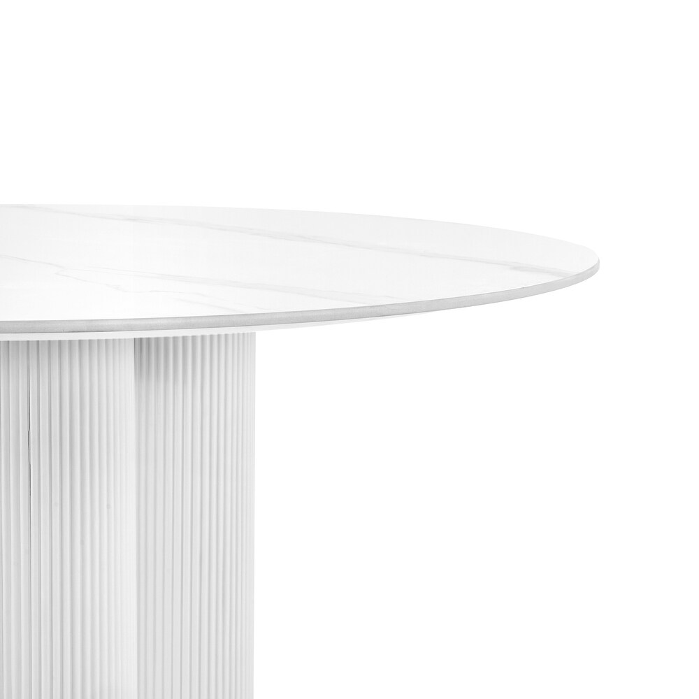 Modern Minimalist Round Matte Sintered Stone Dining Table