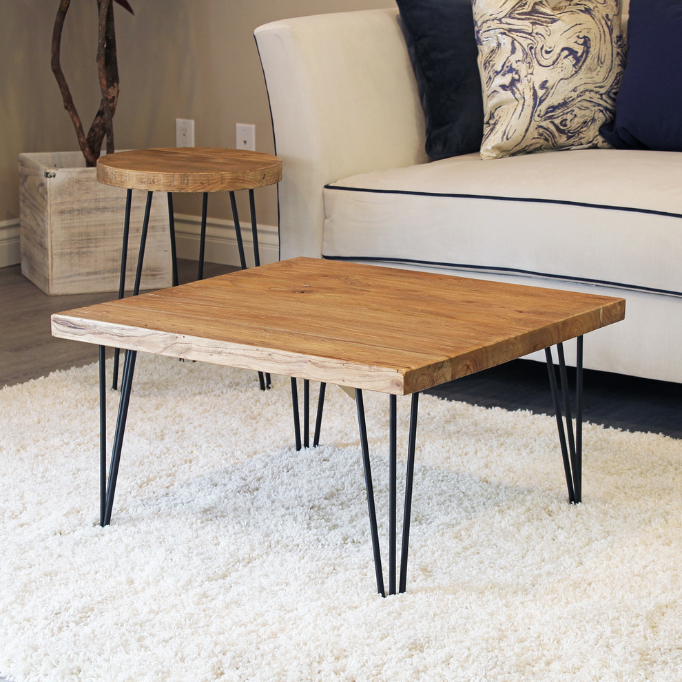 Rustic Old Elm Wood Coffee Table   Industrial   Coffee Tables   by Welland  Houzz