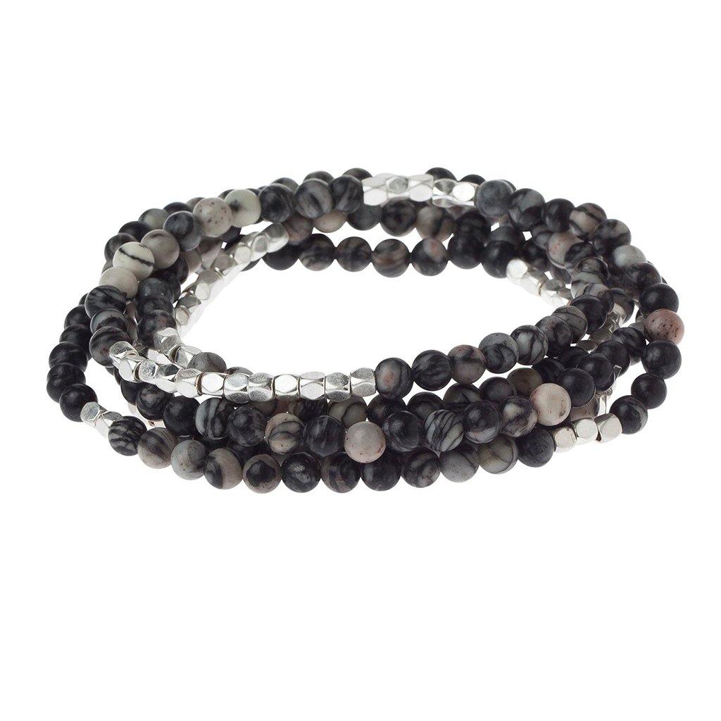 Scout Curated Wears  Black Network Agate Stone Wrap - Stone of Inner Stability