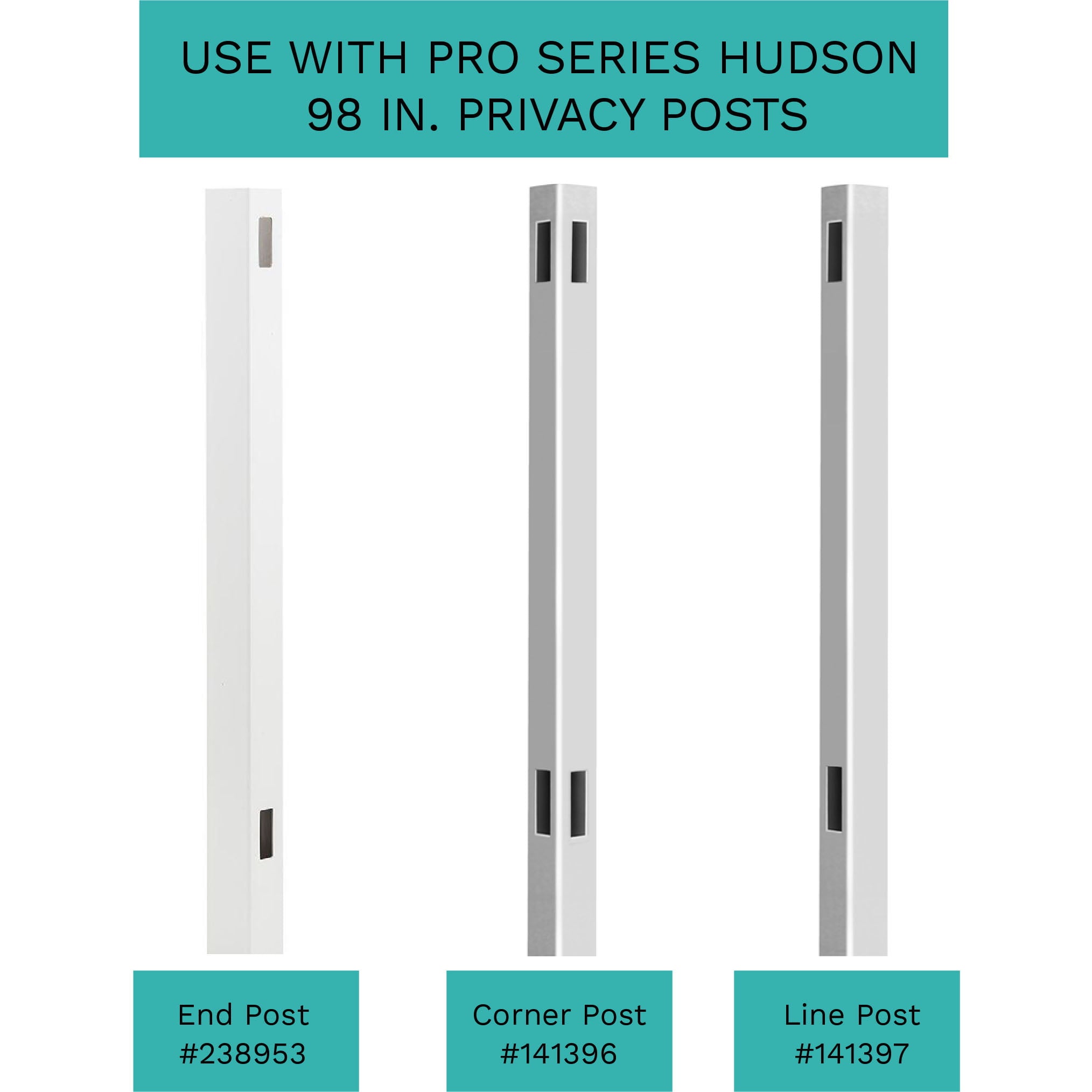 Pro Series Hudson 6x6 White Vinyl Privacy Fence Panel Kit