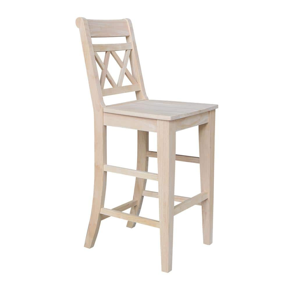 International Concepts Canyon 30 in. H Unfinished Solid Wood Bar Stool S-473