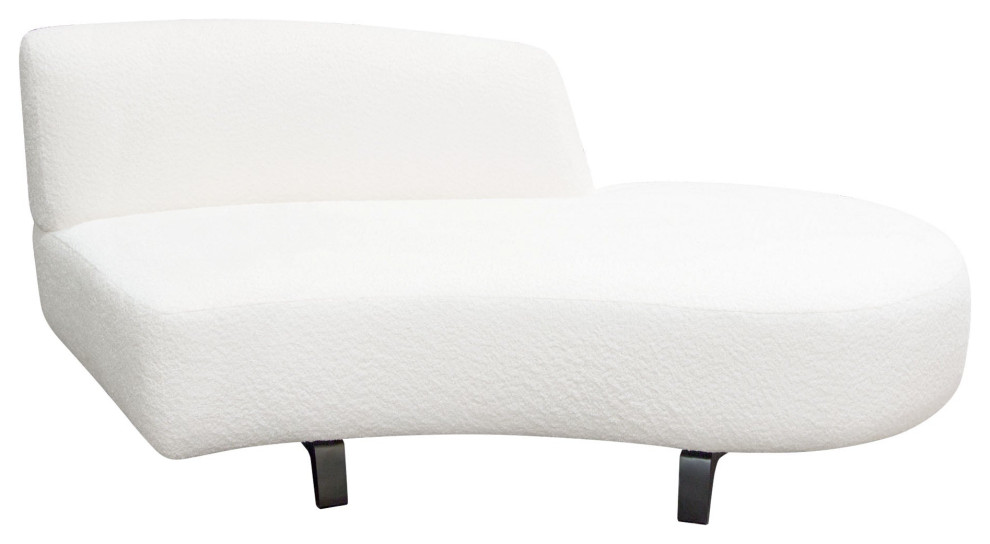 Vesper Curved Armless Right Chaise  White   Transitional   Indoor Chaise Lounge Chairs   by AMOC  Houzz