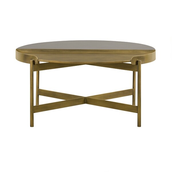 Dua Grey Concrete and Metal Round Coffee Table