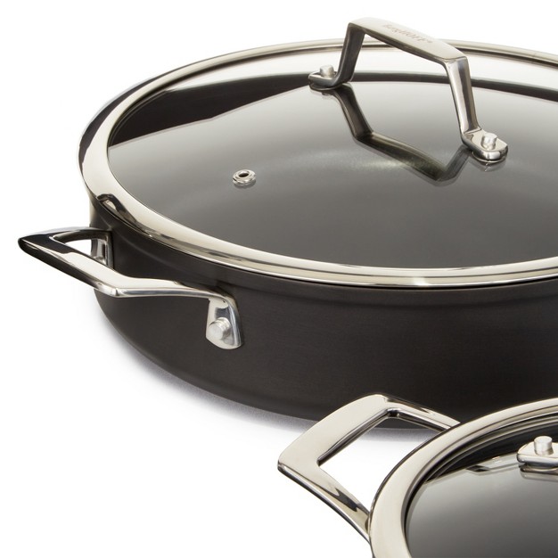 Deep Skillet 4 3qt With Glass Lid Black