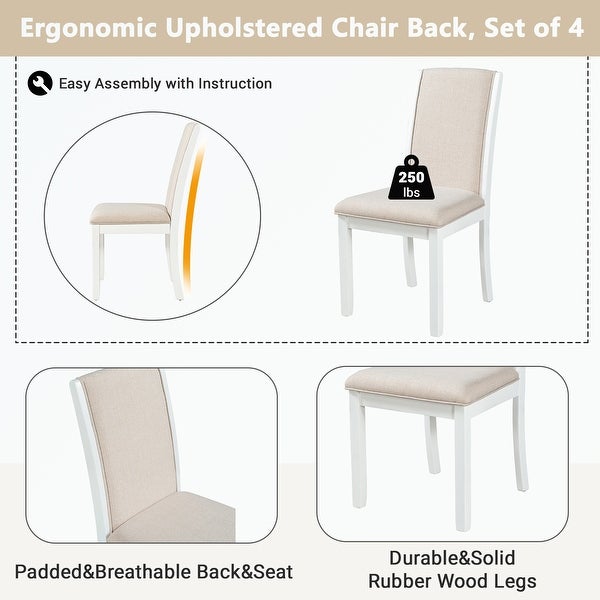 4-Piece Wood Full Back Dining Chairs Set