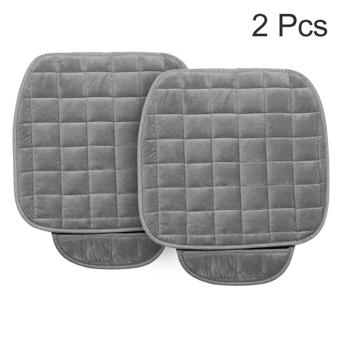 Unique Bargains 2pcs Front Car Seat Cover Breathable Plush Gray