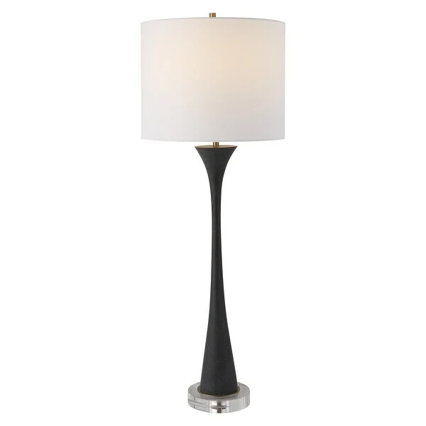 Uttermost Fountain Black Stone Buffet Lamp - 12 W x 34 H x 12 D (inches)