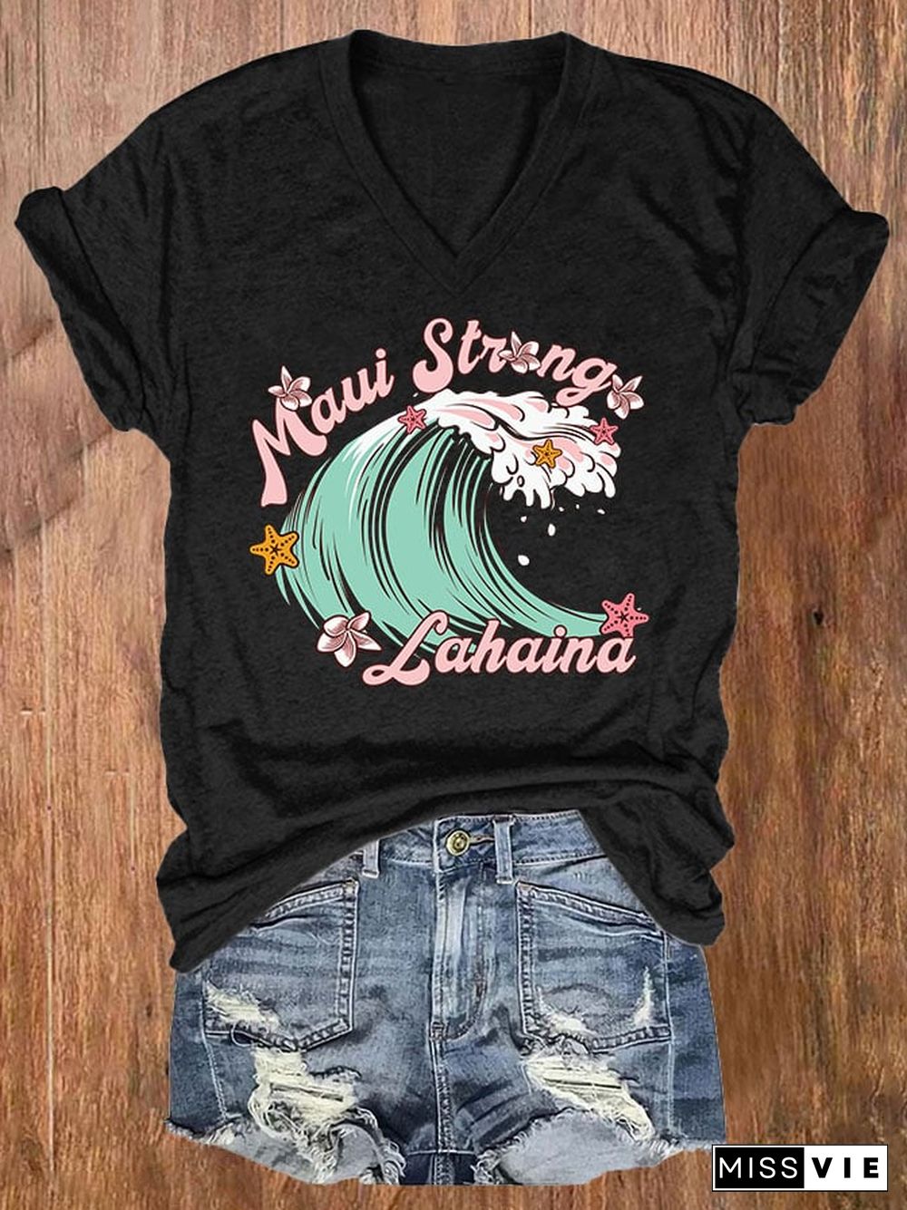 Women's Maui Strong Lahaina Print T-Shirt