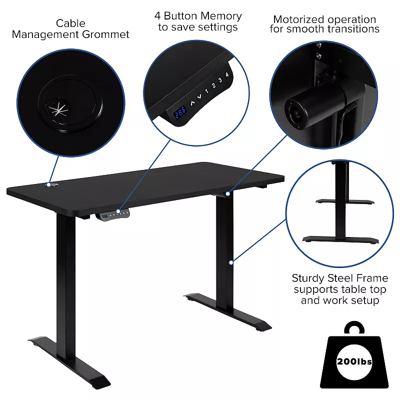 Flash Furniture Park Adjustable Standing Desk and Armless Swivel Office Chair 2-piece Set