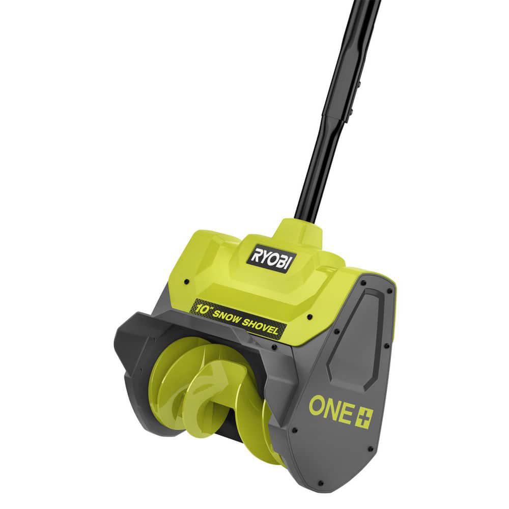 RYOBI ONE 18V 10 in Cordless Electric Snow Shovel with Salt Spreader 40 Ah Battery and Charger