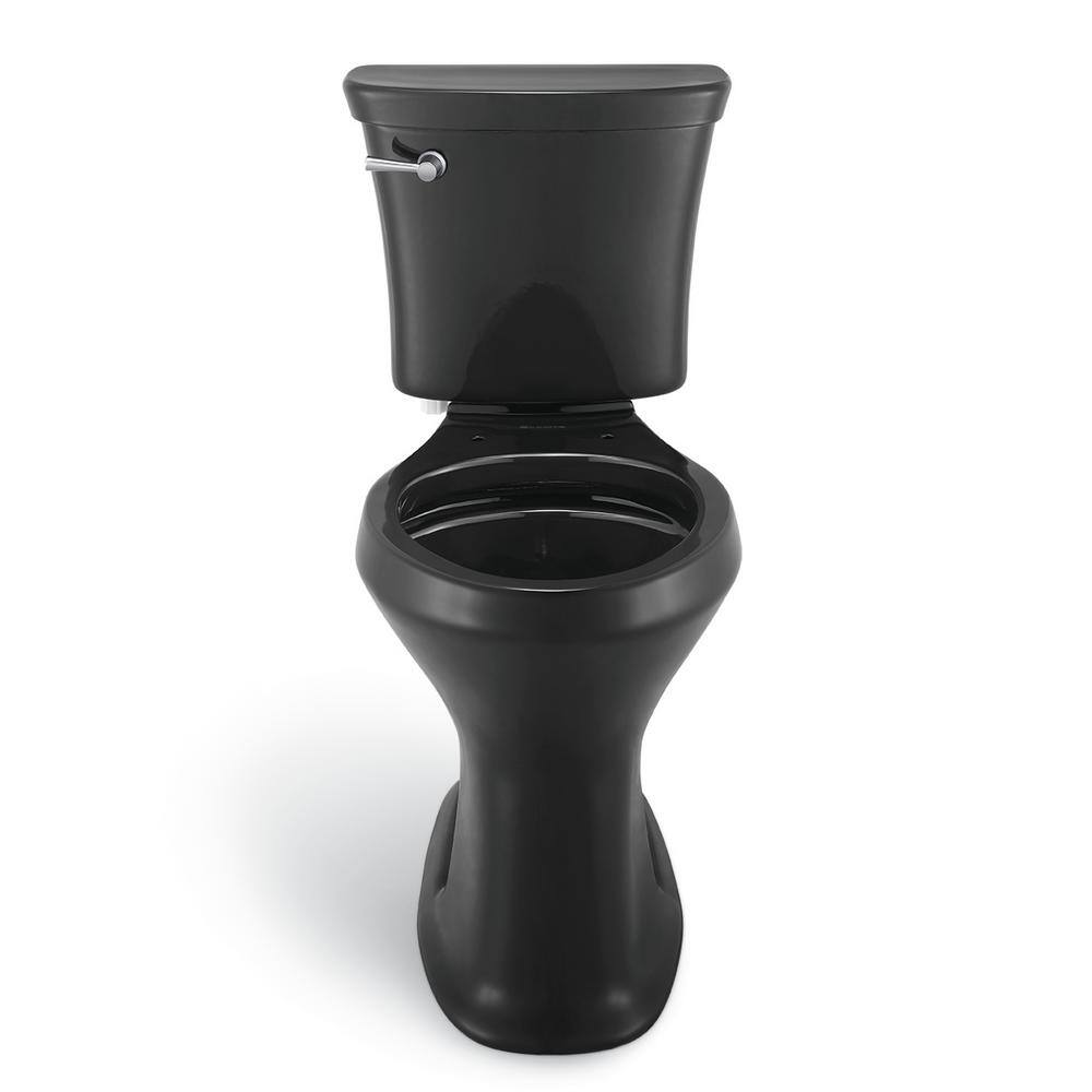 Glacier Bay SuperClean 2-Piece 1.28 GPF Single Flush Elongated Toilet in Black Seat Not Included N2442EBN2442T